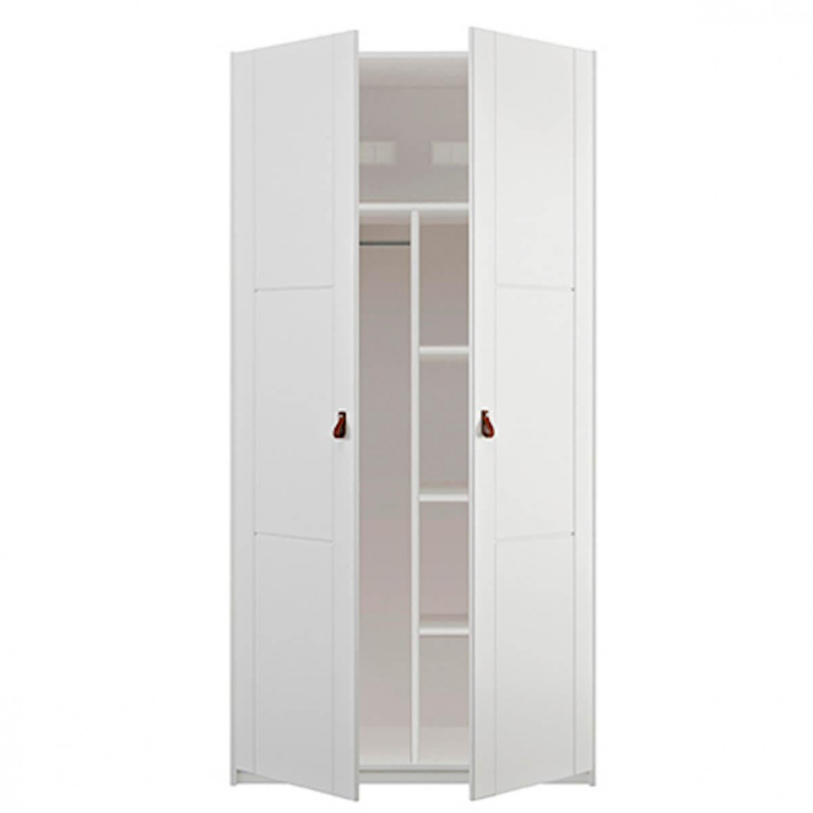 Kleiderschrank 8 Türen-Einlegeböden-Stange 8cm Lifetime weiß - Kleiderschrank Mit Vielen Einlegeböden